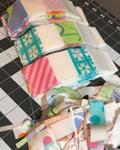 Trimmed and ready to sew into 16-patch squares.